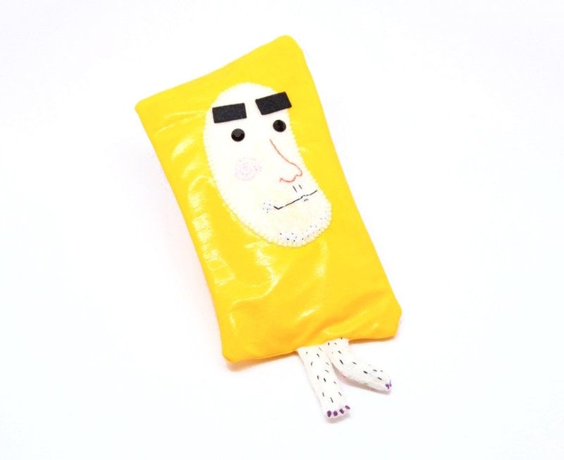 成熟胡渣蕉蕉兄笔袋/腿毛香蕉笔袋 - 铅笔盒/笔袋 - 其他材质 黄色