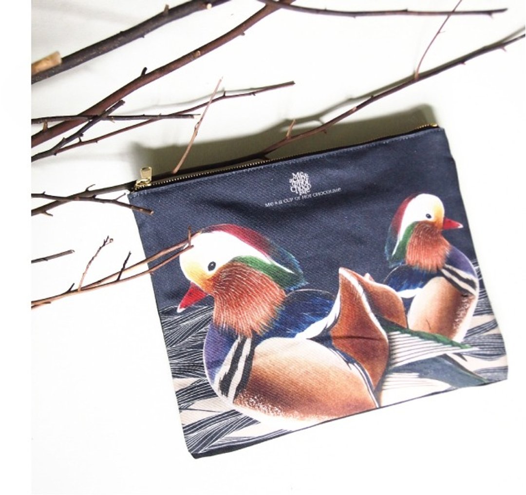 [Me&a Cup of Hot Chocolate] The Mandarin Duck / 甜蜜鸳鸯订制手拿包 - 手拿包 - 棉 