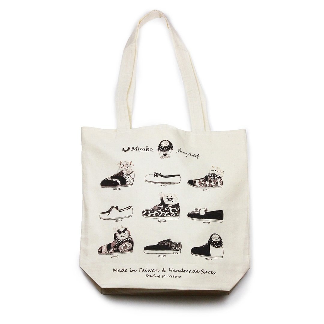 Mirako X Shining-3 Tote Bag / Daring to Dream - 手提包/手提袋 - 棉 白色