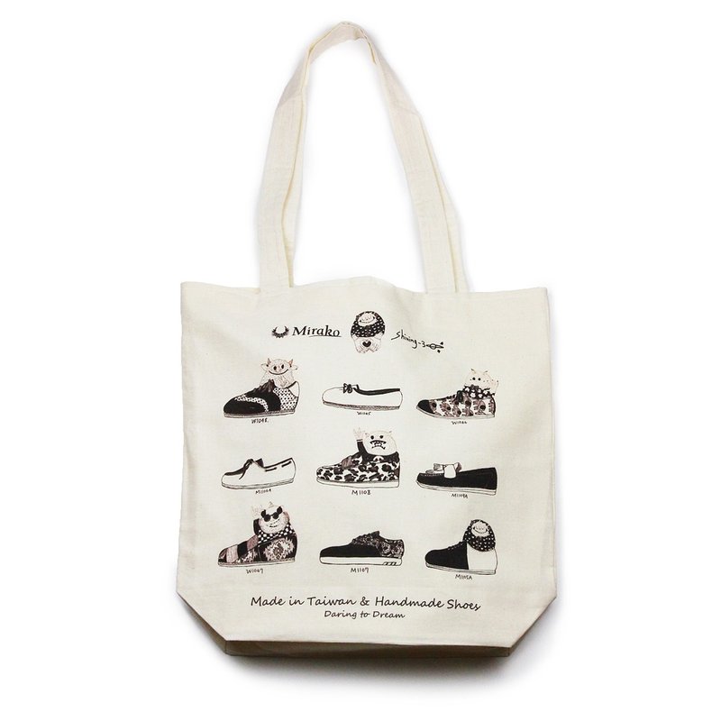 Mirako X Shining-3 Tote Bag / Daring to Dream - 手提包/手提袋 - 棉．麻 白色