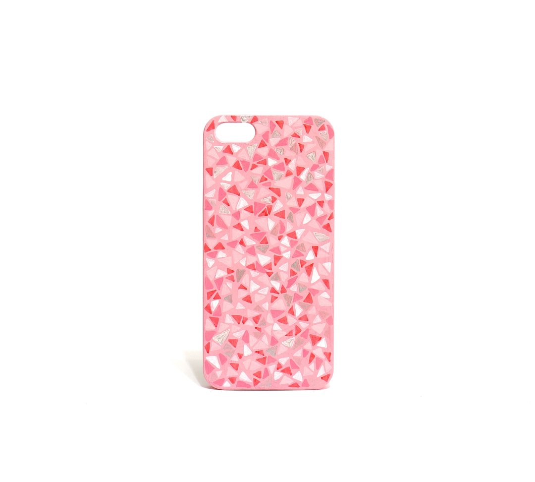 【三角思维 About Love 】iphone 5/5S 手绘手机殻 可定制化 - 手机壳/手机套 - 塑料 粉红色