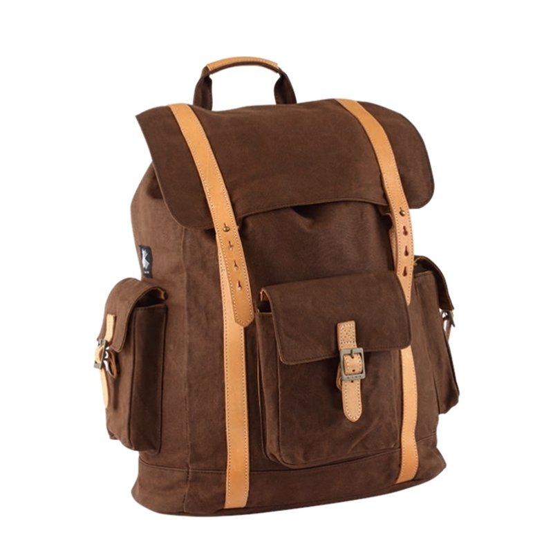 H.A.N.D 后背包 │L│ 松露 - 后背包/双肩包 - 棉．麻 咖啡色