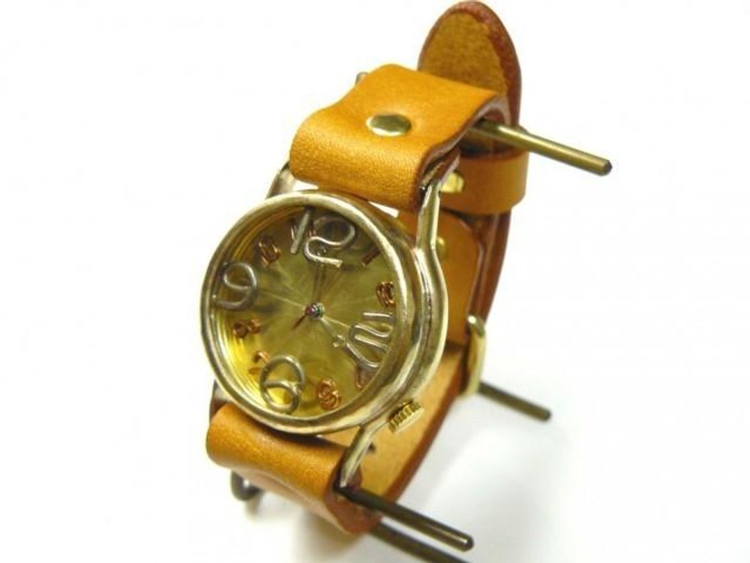 On Time-B HandCraftWatch Mens Brass32mm Floating Index (214B GD / CA) - 女表 - 其他金属 金色