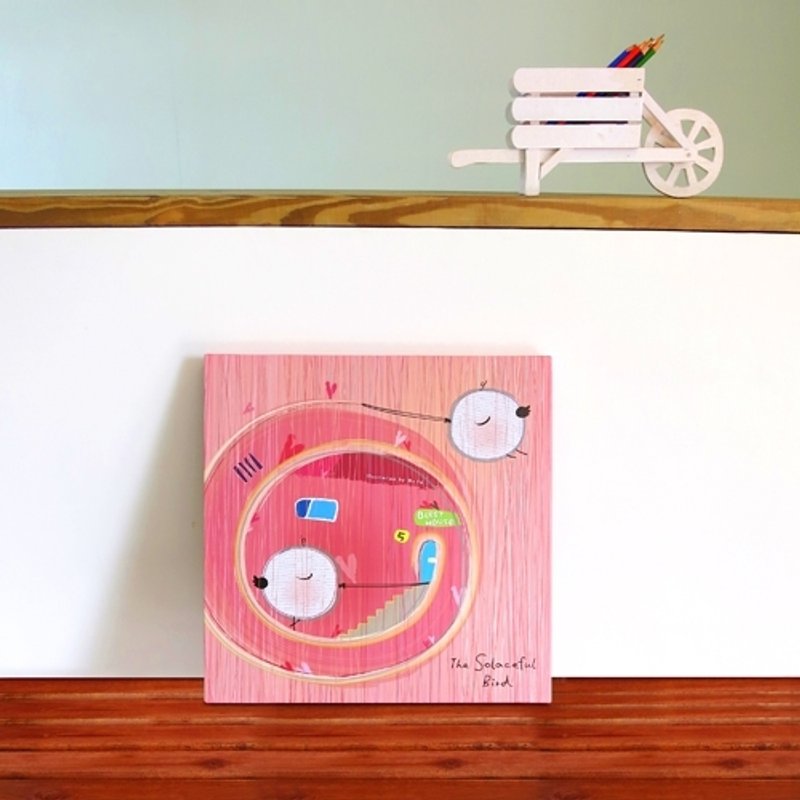 画 不哭鸟主题故事-幸福圈 - 海报/装饰画/版画 - 其他材质 粉红色