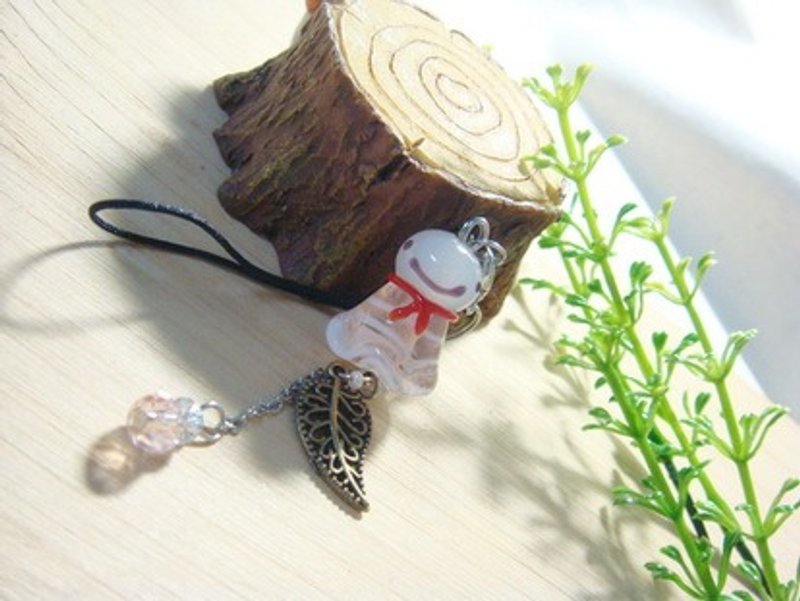 柚子林手工琉璃 - 晴天娃娃 - 扫晴娘 - 幸福粉 - 吊饰 - 玻璃 粉红色