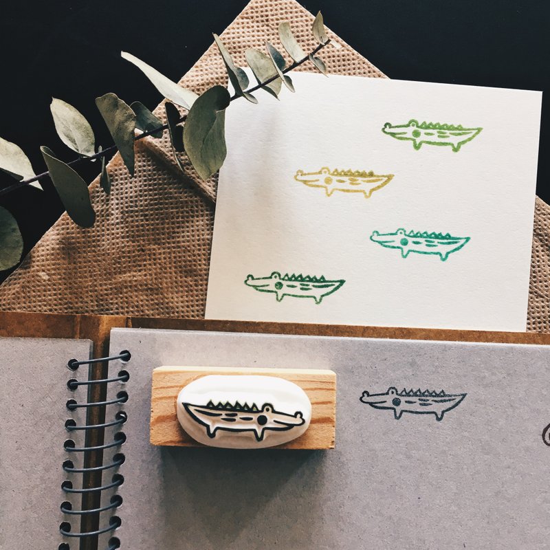 Deerday手刻章 小鳄鱼 - 印章/印台 - 橡胶 绿色