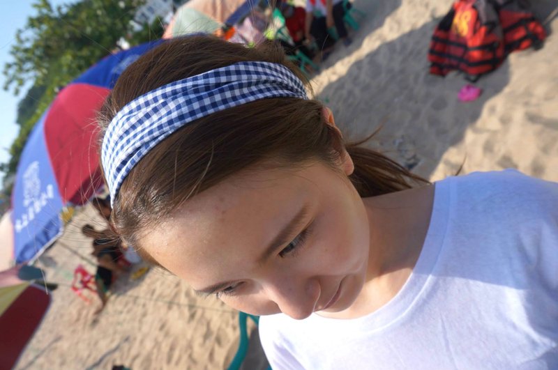 蓝莓松饼 好烦小姐 铝线 发带 格子 几何 - 发饰 - 其他材质 蓝色