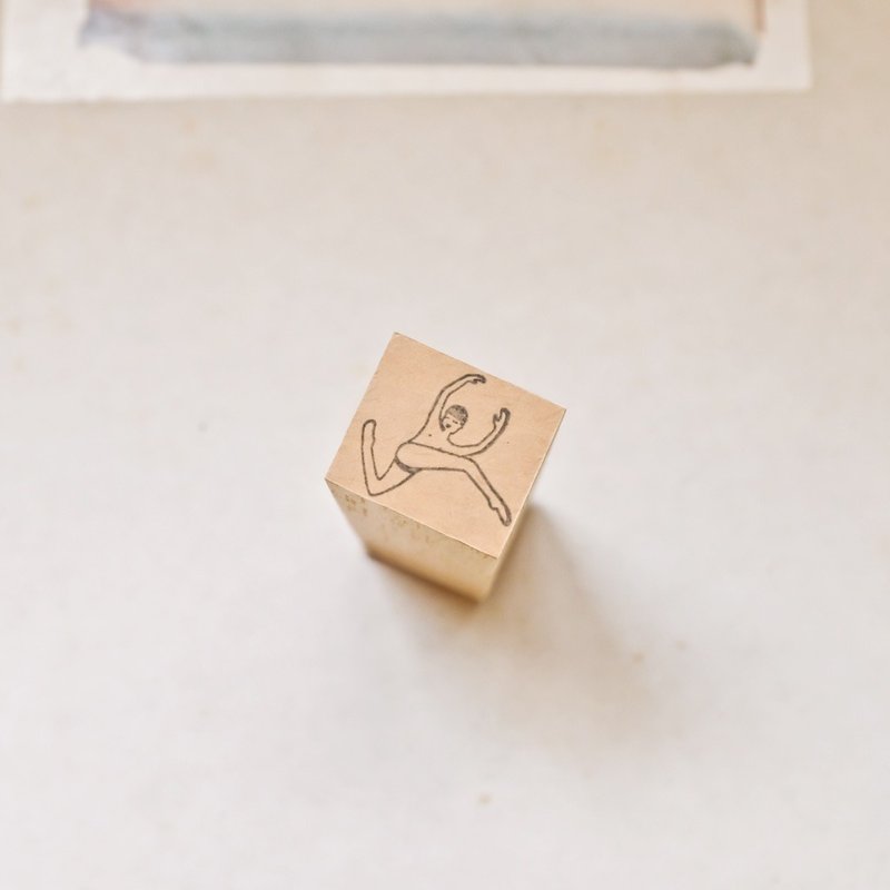 | 印章 | 编号256 游泳人 掉下水 - 印章/印台 - 木头 白色
