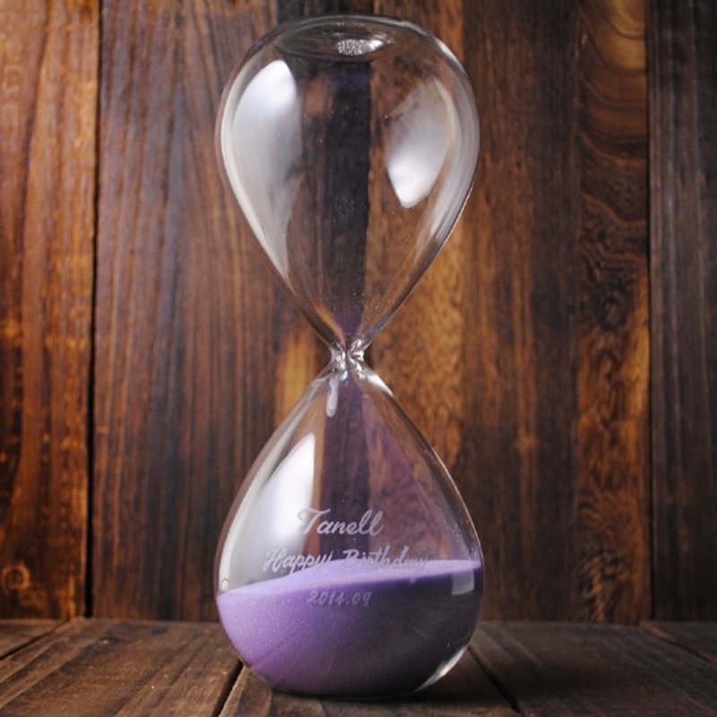 30MINS【MSA GLASS ENGRAVING】(薰衣草色)北欧水滴沙漏 30分钟 玻璃雕刻 刻字沙漏 定制化 - 其他 - 玻璃 紫色