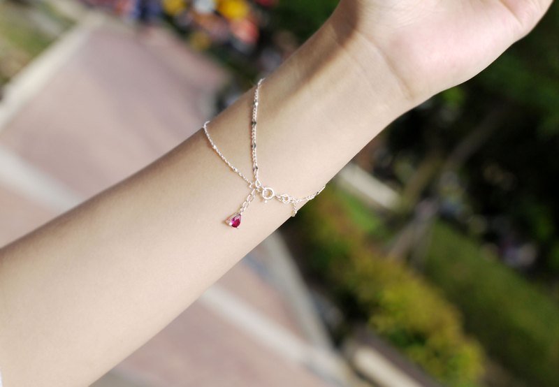 天使的眼泪-水滴钻双链手链 - 手链/手环 - 其他金属 白色