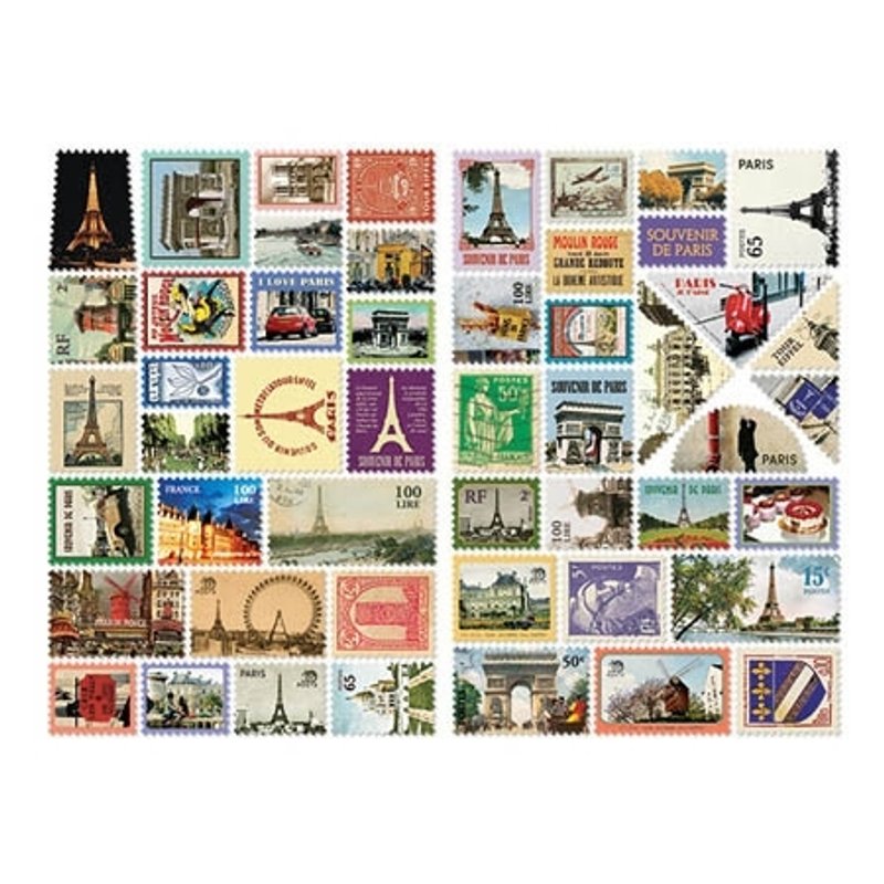 Dessin x 7321 Design-迷你邮票贴纸组V3-巴黎,7321-02023 - 贴纸 - 纸 多色