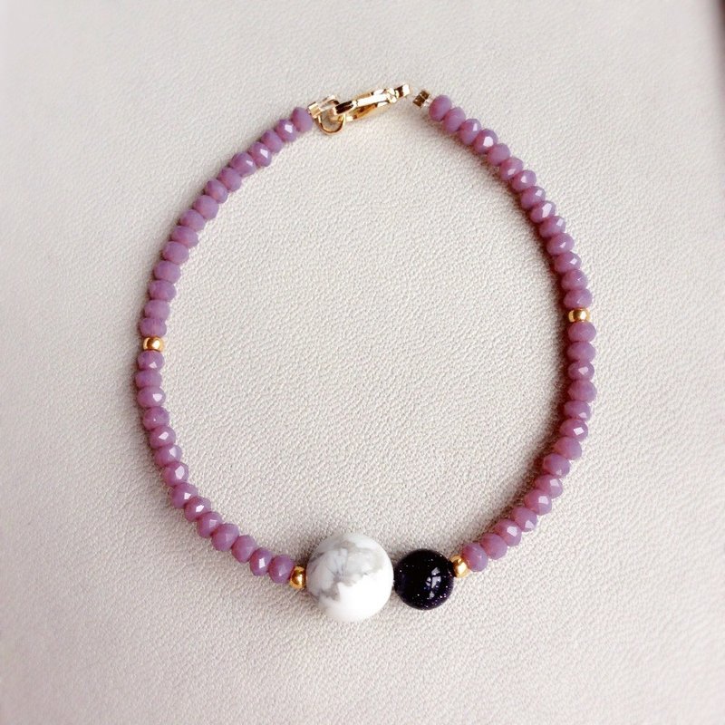 《KeepitPetite》薰衣草紫 • 捷克切面珠 • 白松石 • 手链手环・生日礼物 - 手链/手环 - 其他材质 紫色