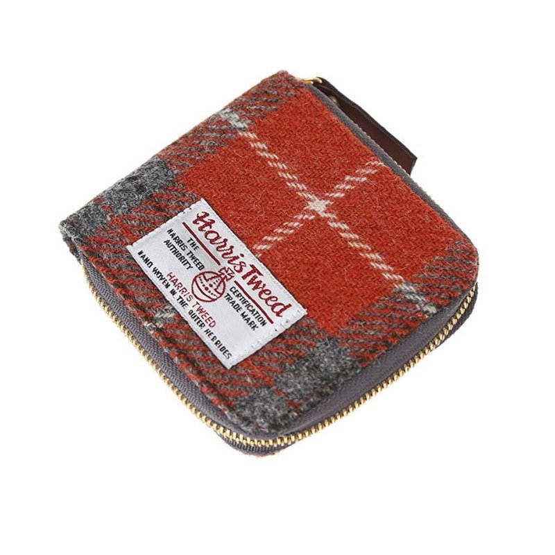 HARRIS TWEED WALLET - ORANGE - 皮夹/钱包 - 真皮 橘色