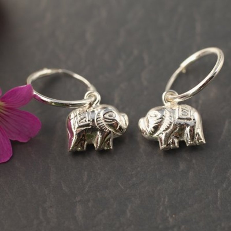 吉象如意银圈耳环·月色银光925纯银·民族风 - 耳环/耳夹 - 其他金属 灰色