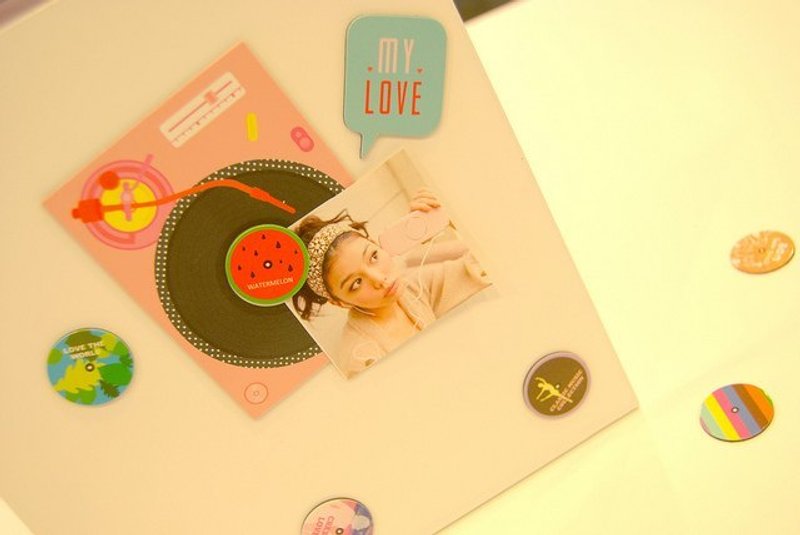 唱片转转磁铁 ▲绝版品▲ - 冰箱贴/磁贴 - 其他材质 粉红色