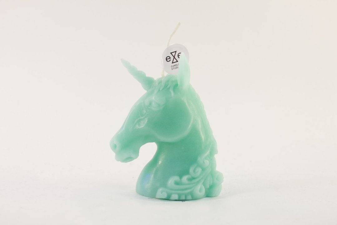 湖水绿-小独角兽造型蜡烛 unicorn candle - 蜡烛/烛台 - 蜡 绿色