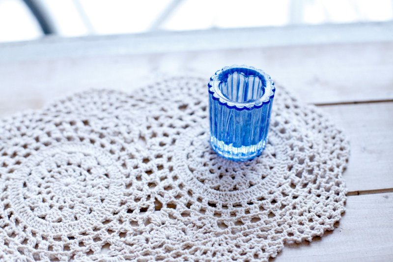 【好日恋物】台湾早期淡蓝花型玻璃瓶 - 摆饰 - 其他材质 蓝色