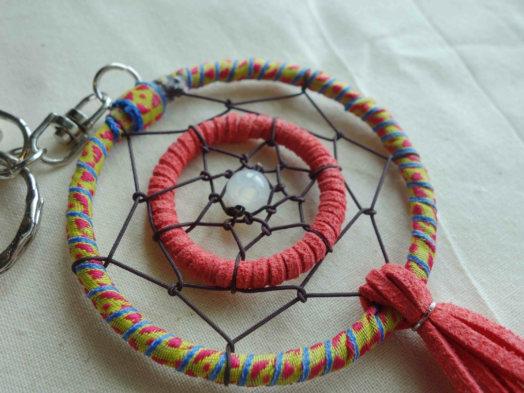 ~米+熊~ 捕梦网 Dreamcatcher (钥匙圈/红色) - 钥匙链/钥匙包 - 其他金属 红色