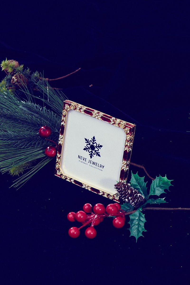 Neve Jewelry 古典迷你方型相框 - 画框/相框 - 其他金属 红色