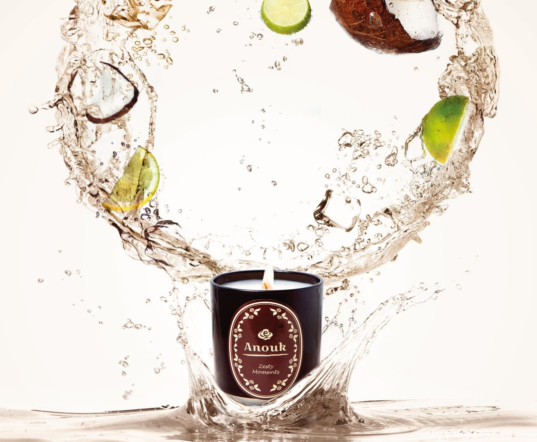 ZESTY MOMENTS 香薰蜡烛 Anouk Luxury Scented Soy Candle 210g - 蜡烛/烛台 - 蜡 黑色