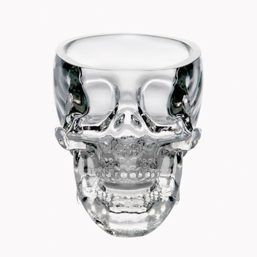 【MSA水晶骷髅】加拿大进口正品Creative Crystal Skull Shot Glass Cup Novetly水晶骷髅伏特加烈酒杯 玻璃艺术雕水晶头骨5.5cm-GA1131 - 酒杯/酒器 - 玻璃 白色