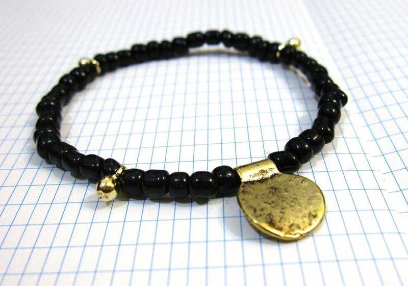 { La Don }简单仿旧圆 - 手链/手环 - 其他材质 黑色