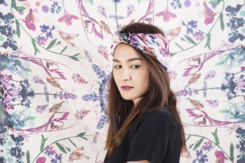 野生花园围巾/丝巾 - 粉红色 - 丝巾 - 其他材质 粉红色