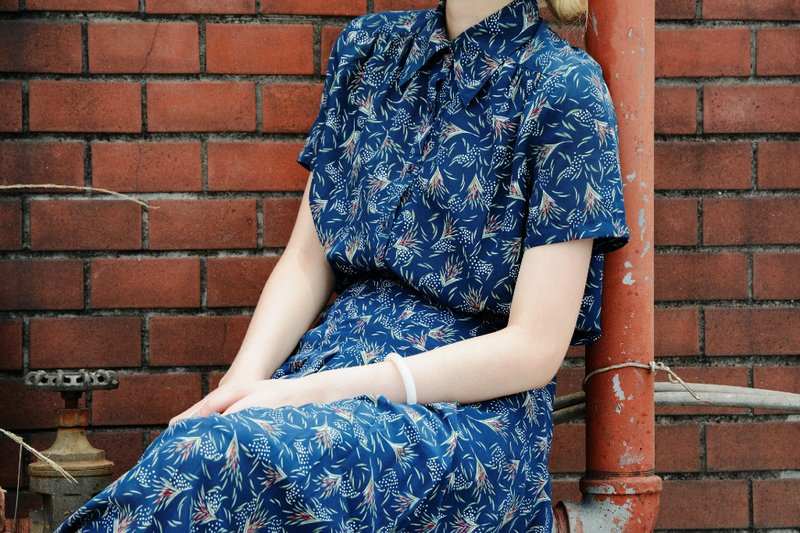 FOAK古着 两件式森林蓝洋装 - 洋装/连衣裙 - 其他材质 蓝色