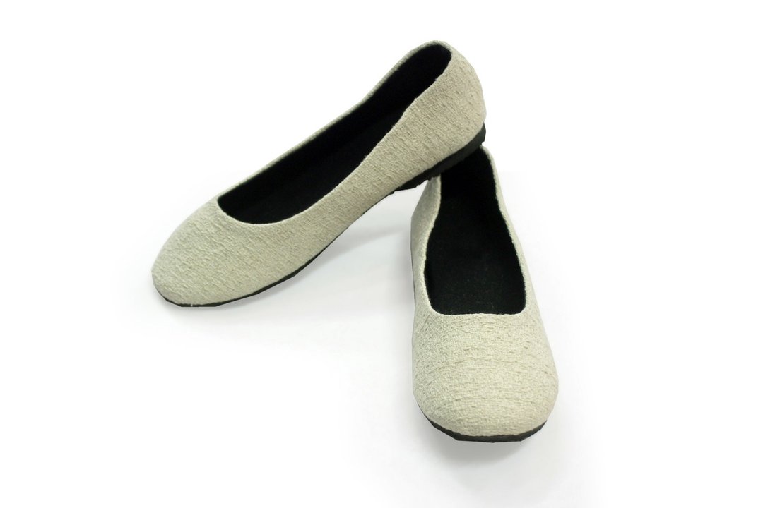 EARTH.er  │"ORGANIC OFFICE LADY" 天然的大麻布女装平底鞋● White "ORGANIC OFFICE LADY" Natural Hemp Lady Shoes│ :: 香港原创设计品牌 :: - 女款休闲鞋 - 棉 白色