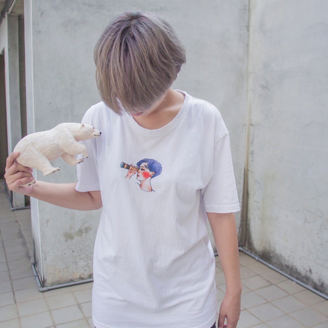 售完绝版 寻找极光的旅程 短袖T-shirt - 零码 女版Ｓ - 女装 T 恤 - 其他材质 白色