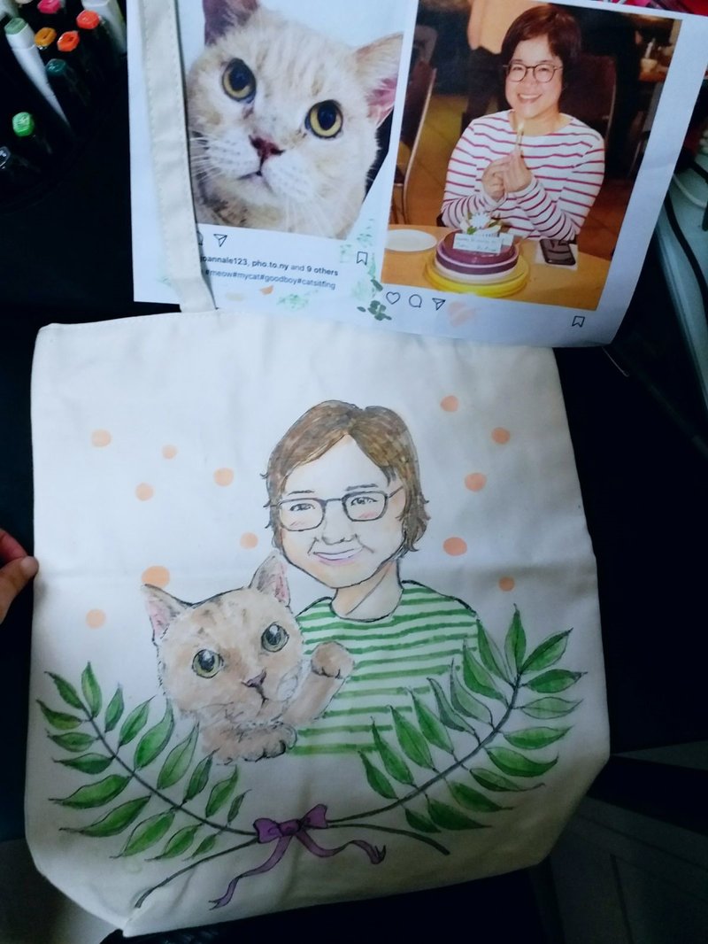 订制  Portrait handbag 来相订造手绘人像 (动物也可以) - 化妆包/杂物包 - 其他材质 多色