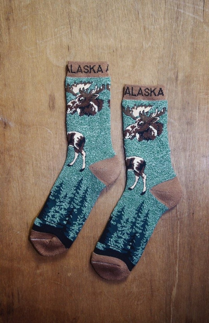 大麋鹿(绿)全毛巾袜!!夏漪眺=knock your socks off !! - 袜子 - 其他材质 绿色