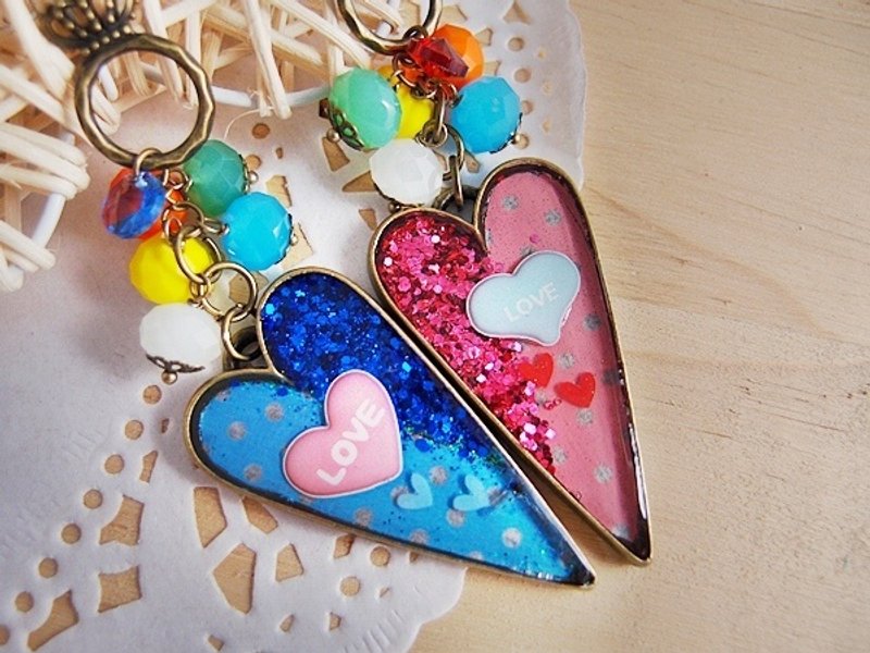 告 白 。心心相映 x 亮片 x 甜味糖果珠 x 飞碟水晶片 x 古铜系毛衣链长项链 - 项链 - 其他材质 多色