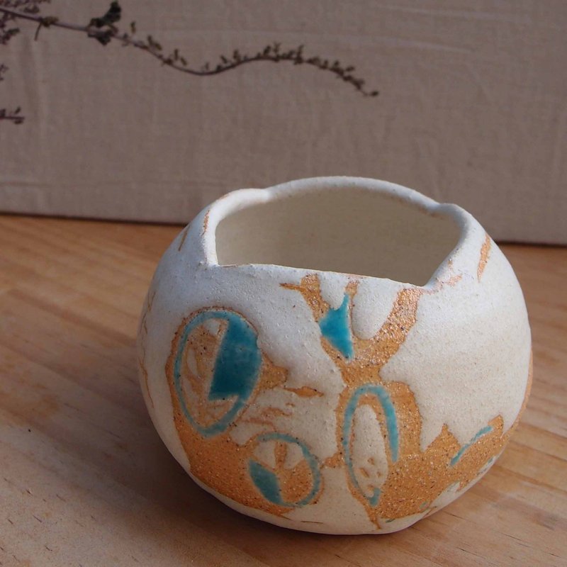 插画风格 收纳陶瓷方口小皿 - 摆饰 - 其他材质 卡其色