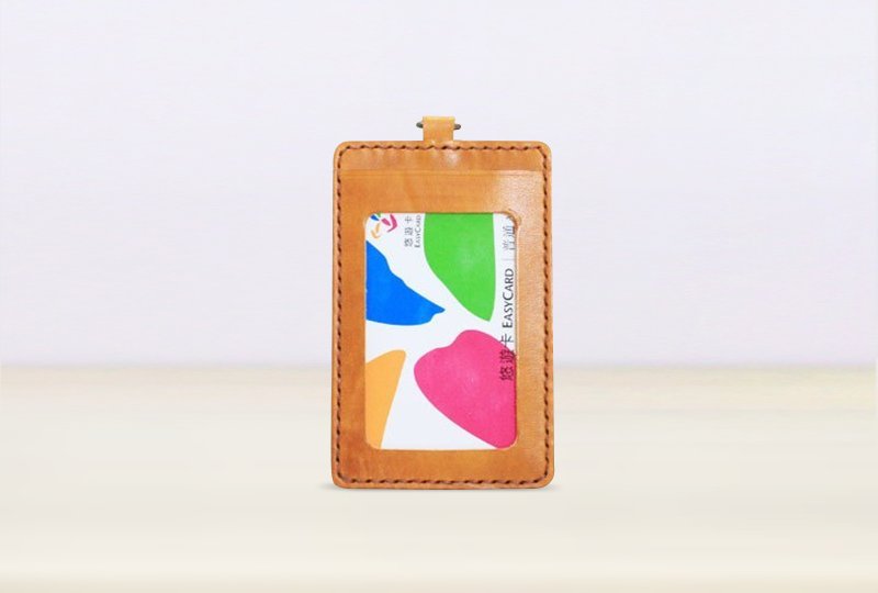 双卡直式卡套 / 识别证 悠游卡 Gogoro | 多款配色 - 证件套/卡套 - 真皮 咖啡色