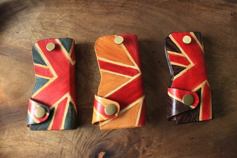 企梦想品牌- 复古英国风纯牛皮钥匙圈-共三款色- 可刻名字 - 钥匙链/钥匙包 - 真皮 咖啡色