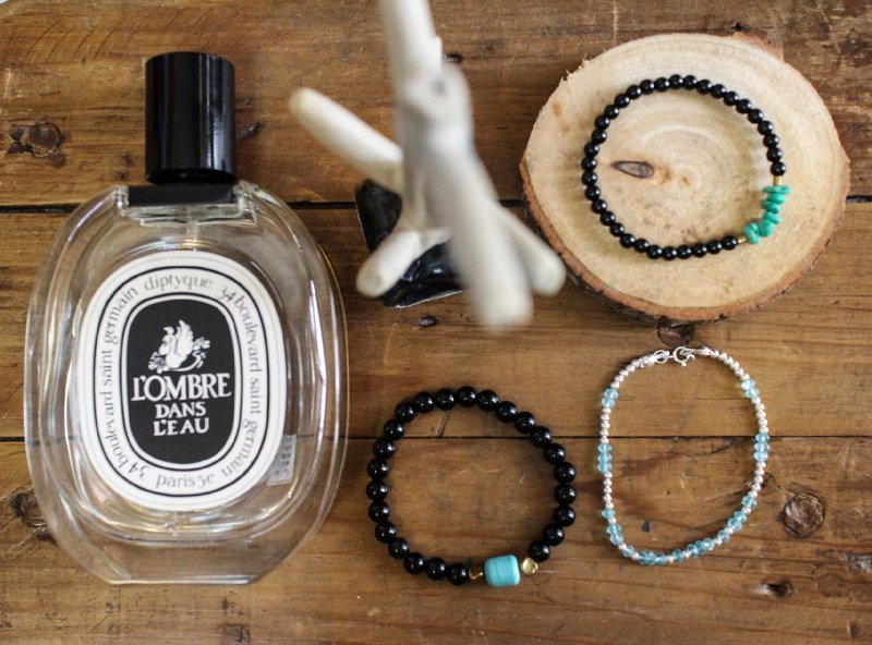 lucky strike_绿松（可制作男女对链） - 手链/手环 - 宝石 黑色