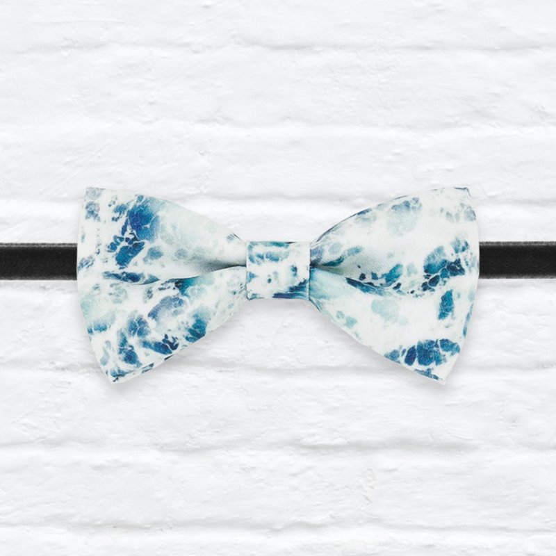 Style 0190 海波涛 印花 系列 领结 - 颈链 - 纸 蓝色