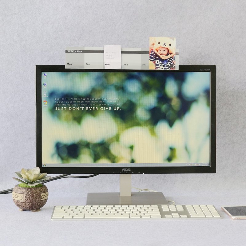 【欧士OSHI】电脑屏幕留言备忘板-周计划灰 办公桌收纳 - 其他 - 塑料 灰色