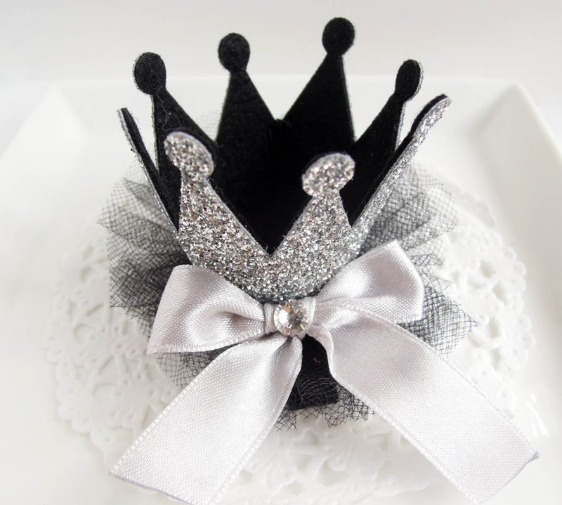 梦幻公主皇冠系列-银色 - 围嘴/口水巾 - 其他材质 灰色