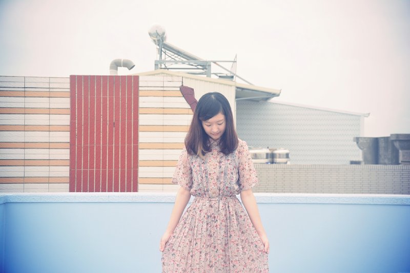 藕色花  |  古着洋装 - 洋装/连衣裙 - 其他材质 粉红色