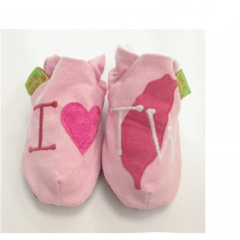【英国手工鞋FunkyFeet Fashions】爱台湾pink学步鞋 - 童装鞋 - 棉．麻 粉红色