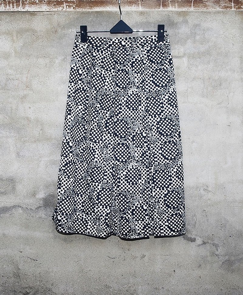 蓝白水玉大小几何点点裙 vintage -脱臼古着- - 裙子 - 其他材质 蓝色
