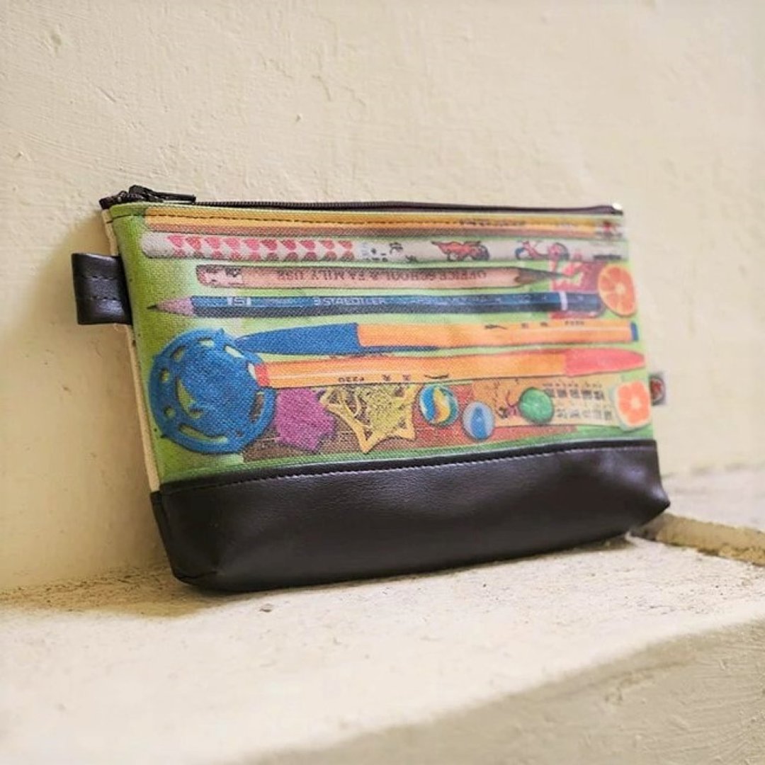 笔袋化妆包 Pencil case / 藏宝盒 (剩化妆包尺寸) - 铅笔盒/笔袋 - 棉．麻 绿色
