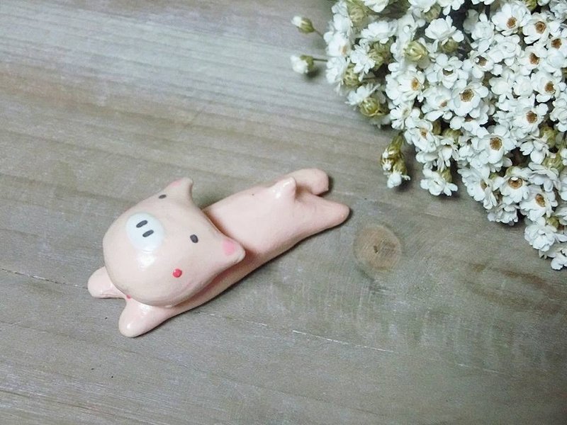 森林陶瓷小动物筷架 小物- 小猪款 - 花瓶/陶器 - 其他材质 橘色