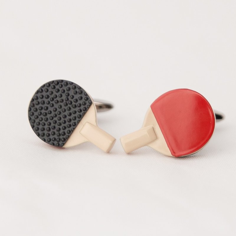 乒乓球拍袖扣 TABLETENNIS RACKET CUFFLINKS - 袖扣 - 其他金属 