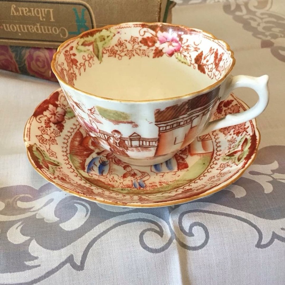 英国制 百年古董咖啡杯组/花茶杯组 - 茶具/茶杯 - 瓷 