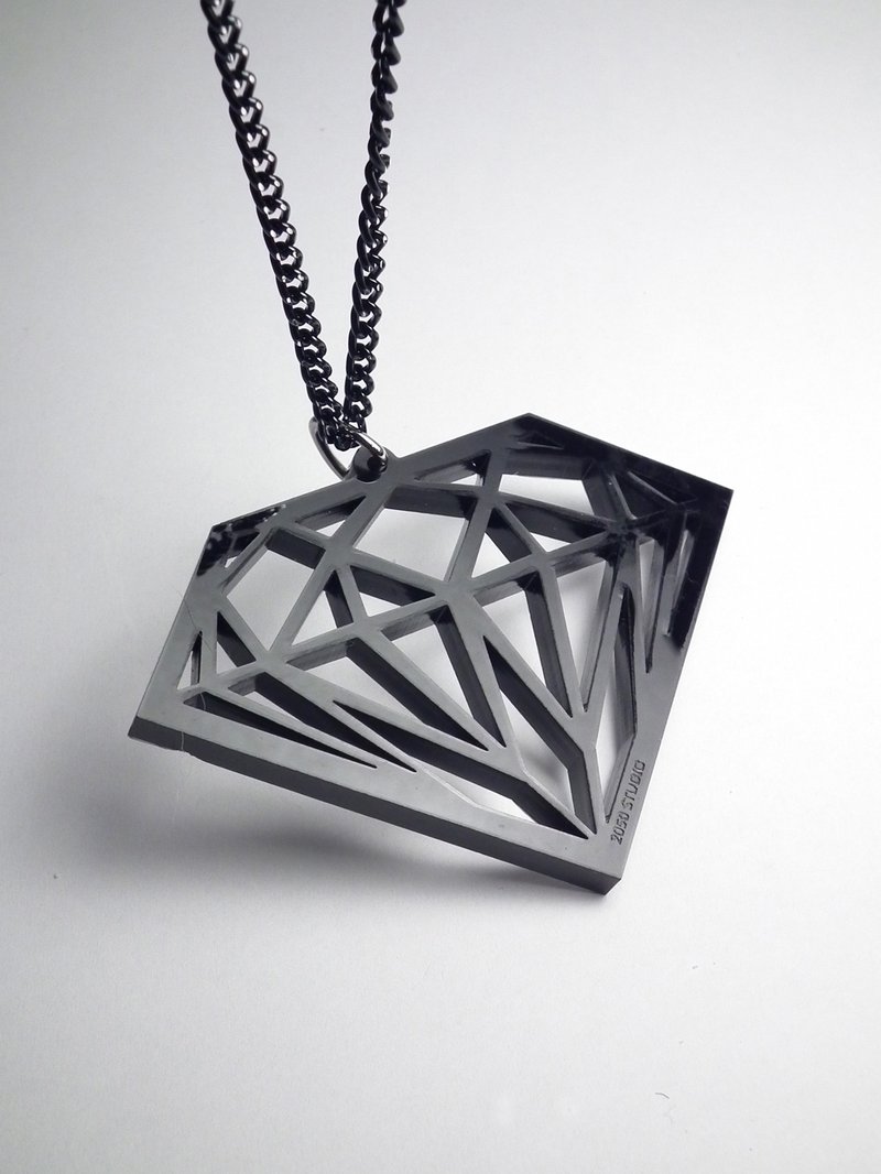 力克鸭▲12克拉大钻石▲项链/钥匙圈 - 项链 - 压克力 黑色