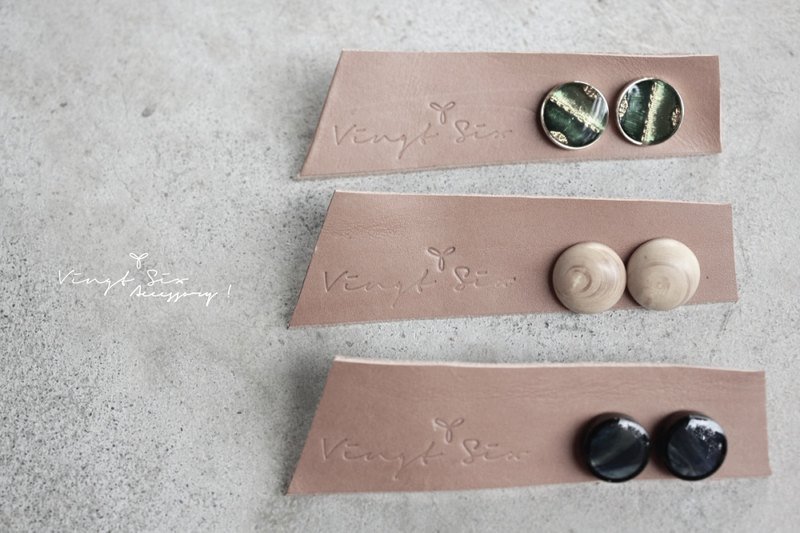 手作耳饰（小名：艾尔木匠）! - 耳环/耳夹 - 木头 卡其色