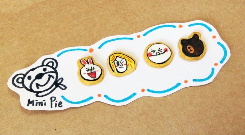 LINE经典贴图糖霜饼干耳环组糖霜饼干耳环组 (可改耳夹式) ((满500随机送神秘小礼物)) - 耳环/耳夹 - 其他材质 多色